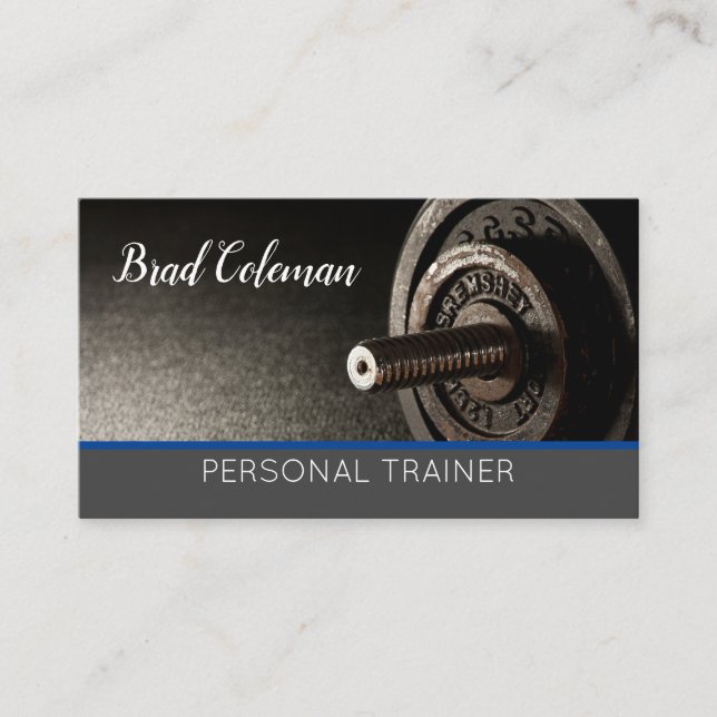 Professional Personal Trainer Gym Fitness Coach Business Card (Front)