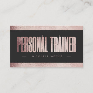 Professional Personal Trainer Rose Gold Business Card