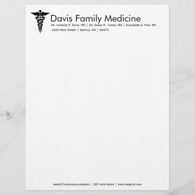 Professional Personalised Doctor's Stationery Letterhead Design (Front)