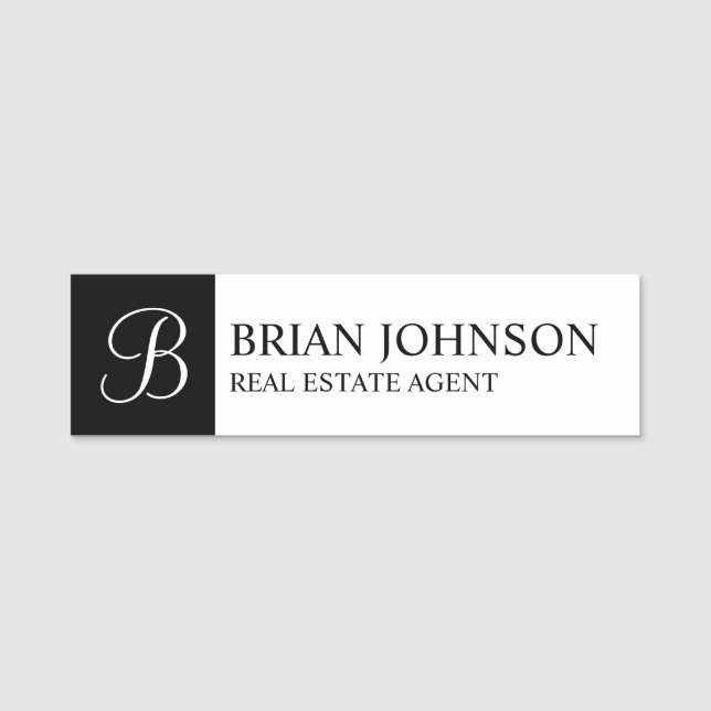 Professional Personalised Monogram and Name Tag (Front)