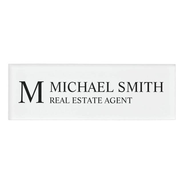 Professional Personalised Monogram and Name Tag (Front)