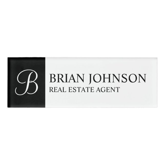 Professional Personalised Monogram and Name Tag (Front)