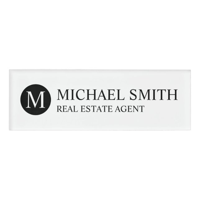 Professional Personalised Monogram and Name Tag (Front)