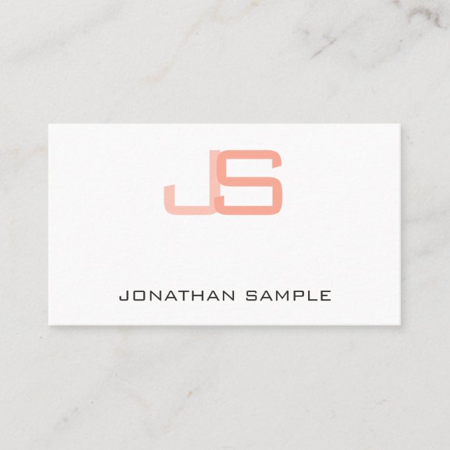 Professional Personalised Monogram Modern Elegant Business Card (Front)