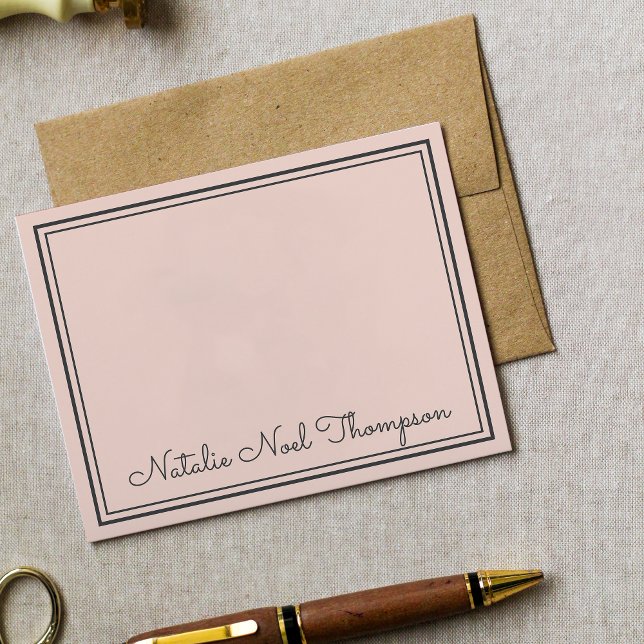 Professional Personalised Monogram Name Blush Pink Card (Creator Uploaded)