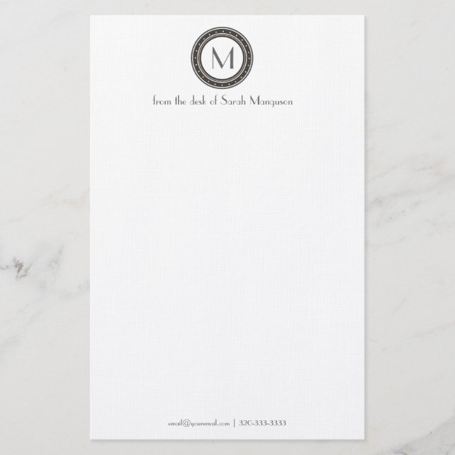 Professional Personalised Monogram Stationery (Front)