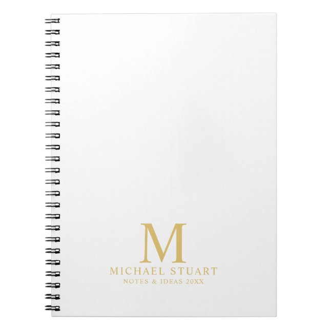 Professional personalized monogram and name notebook (Front)