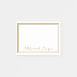 Professional Personalized Name Gold Stationary Post-it Notes