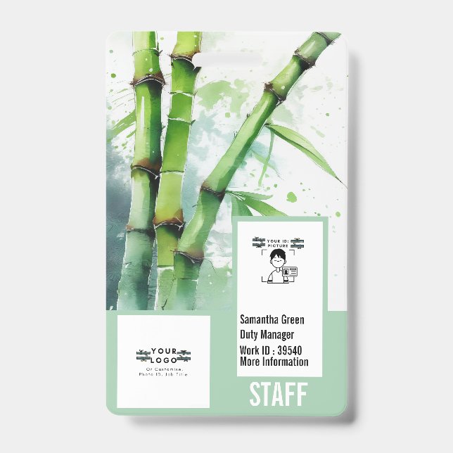 Professional Personalized security photo card  ID Badge (Front)