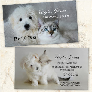 Professional Pet Care Business Card