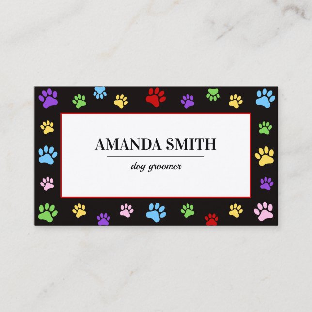Professional Pet Grooming & Animal Care Business Card (Front)