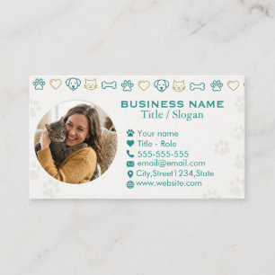 Professional Pet Services Custom Photo   Business Card