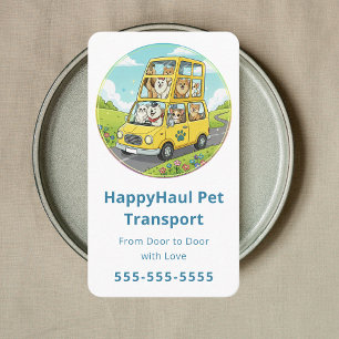 Professional Pet Taxi Pet Chauffeur Pet Shuttle Business Card