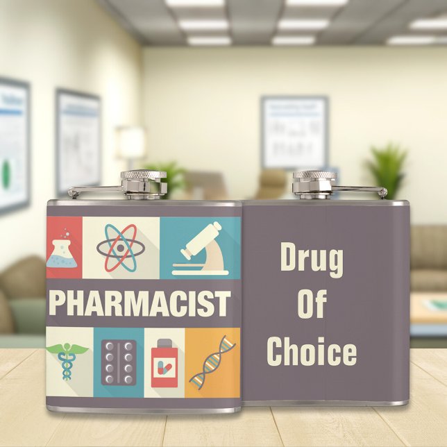 Professional Pharmacist Iconic Designed Hip Flask (Creator Uploaded)