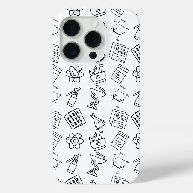 Professional Pharmacy Icon Pattern IPhone Case (Back)