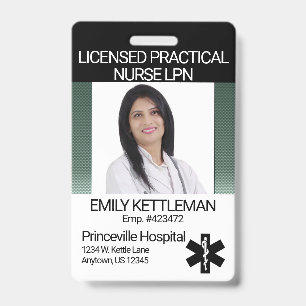 Professional Photo Badge - Green ID Badge