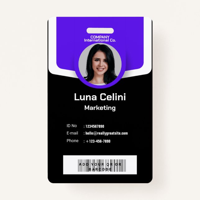 Professional Photo ID Badge - Customise with Logo (Front)