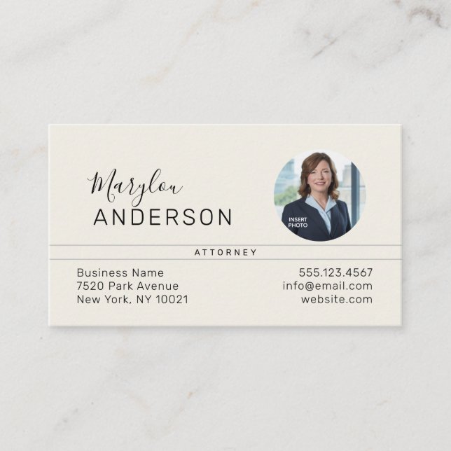 Professional (PHOTO INSERT) UNISEX - Business Card (Front)