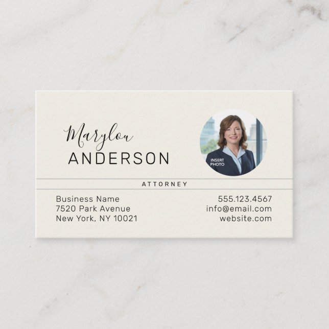 Professional (PHOTO INSERT) UNISEX - Business Card (Front)