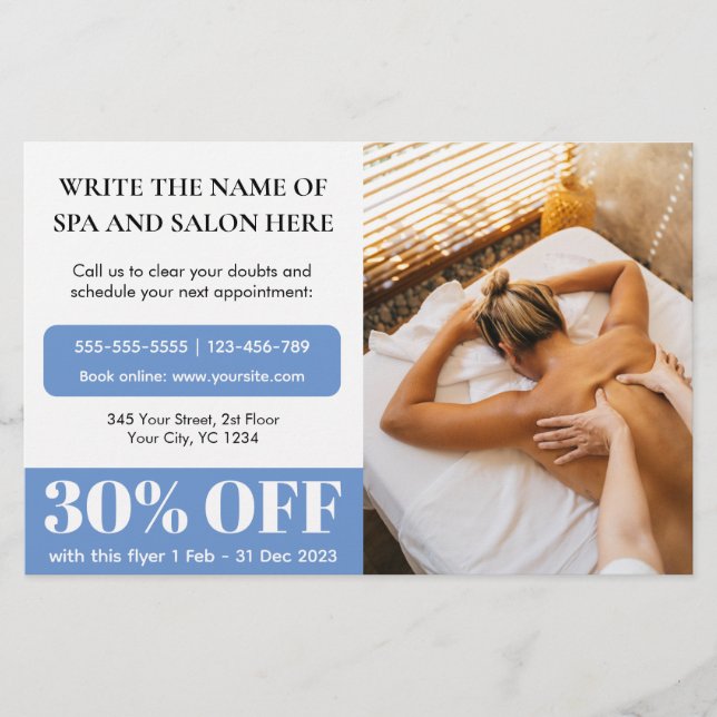 Professional Photo Massage Therapist Discount Flyer (Front)