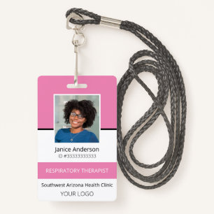 Professional Photo Pink Employee ID Badge