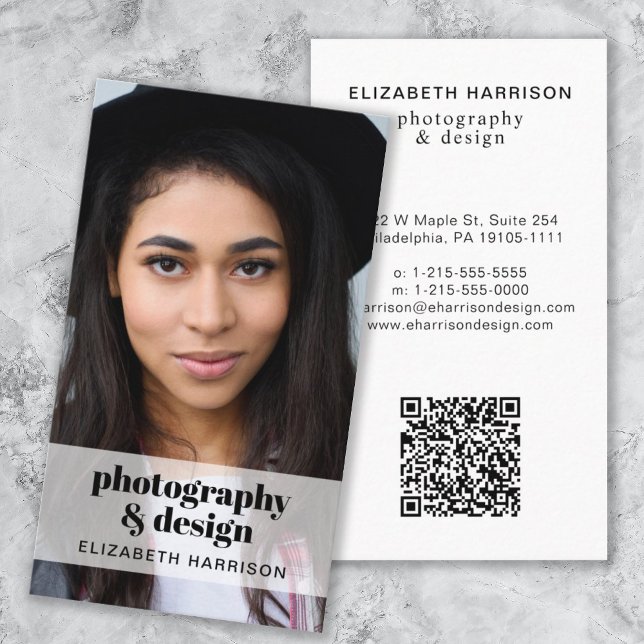 Professional Photo QR Code Business Card (Make connections and leave a lasting impression with our modern QR code and photo business card)