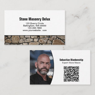 Professional Photo QR Code Stone Wall Business Card