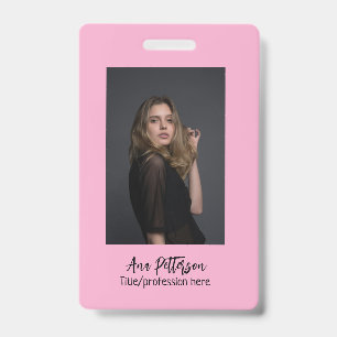 professional photo QR website email social modern ID Badge