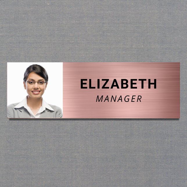 Professional Photo Rose Gold Name Tag (Creator Uploaded)