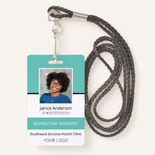 Professional Photo Teal Employee ID Badge