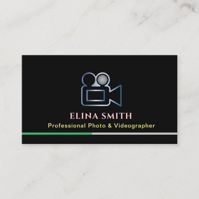 Professional photo Videographer  Business Card (Front)