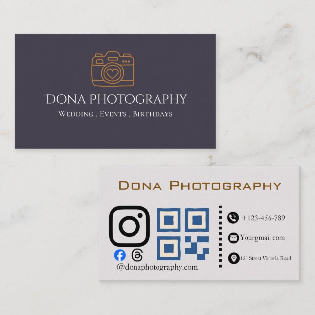 Professional Photographer Business Card (Front/Back)