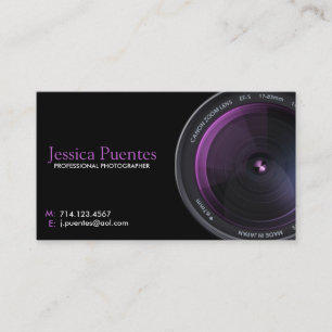 Professional Photographer Camera Lens Business Card
