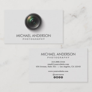 Professional Photographer camera lens Photography  Business Card