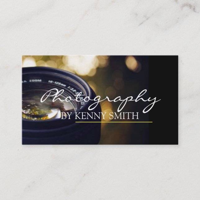 Professional Photographer Camera Lens Portrait Business Card (Front)