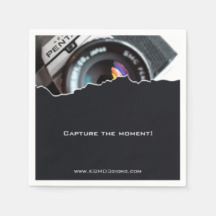 Professional Photographer Custom Photo Black Napkin