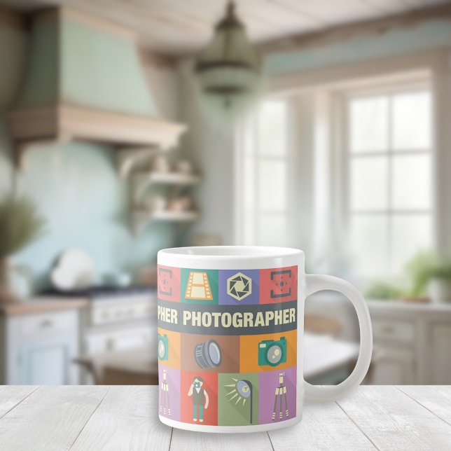 Professional Photographer Iconic Designed Large Coffee Mug (Creator Uploaded)
