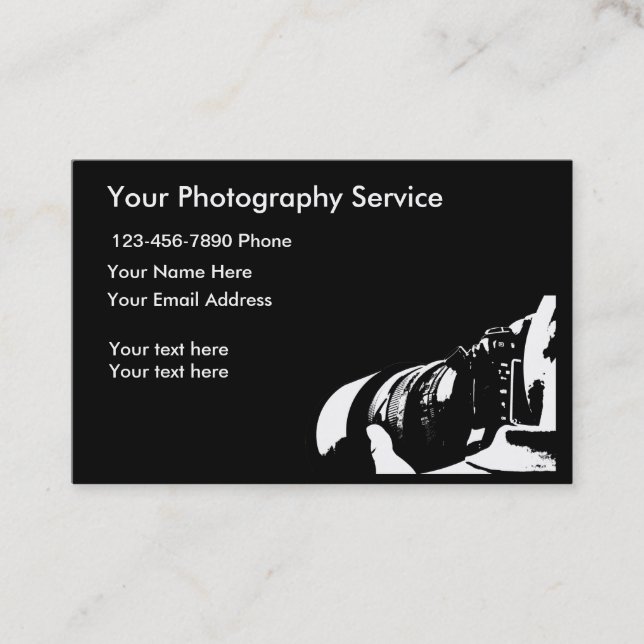 Professional Photographer Modern Business Card (Front)