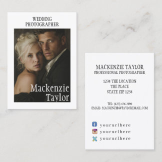 Professional Photographer Personalised Photo Business Card