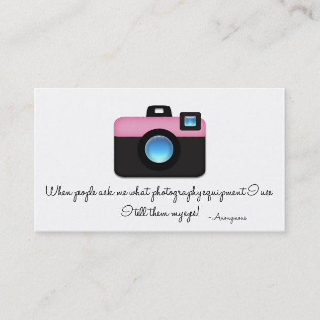 Professional Photographer Quote Business Card D3 (Front)