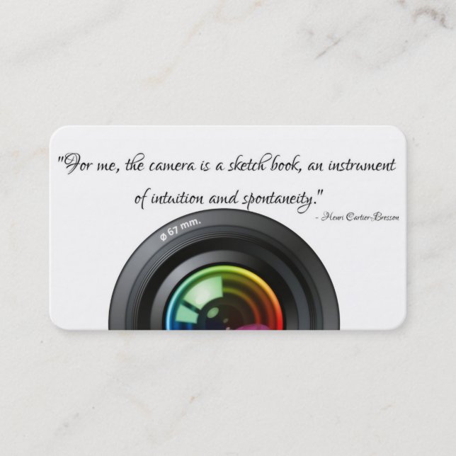 Professional Photographer Quote Business Cards (Front)