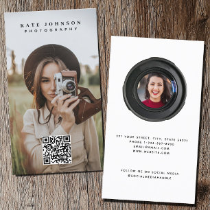 Professional Photography QR Code Social Media Business Card