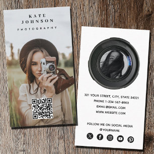 Professional Photography QR Code Social Media Icon Business Card