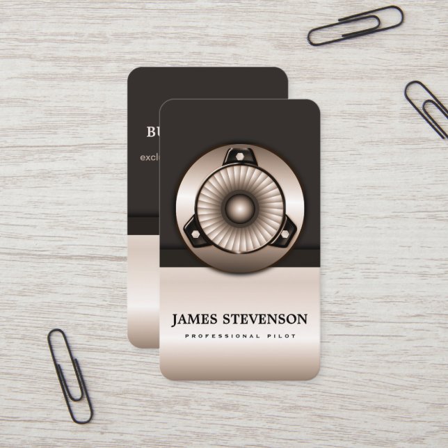 Professional Pilot Jet Charter Business Cards (Front/Back In Situ)
