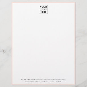 Professional Pink Border Business Logo Letterhead