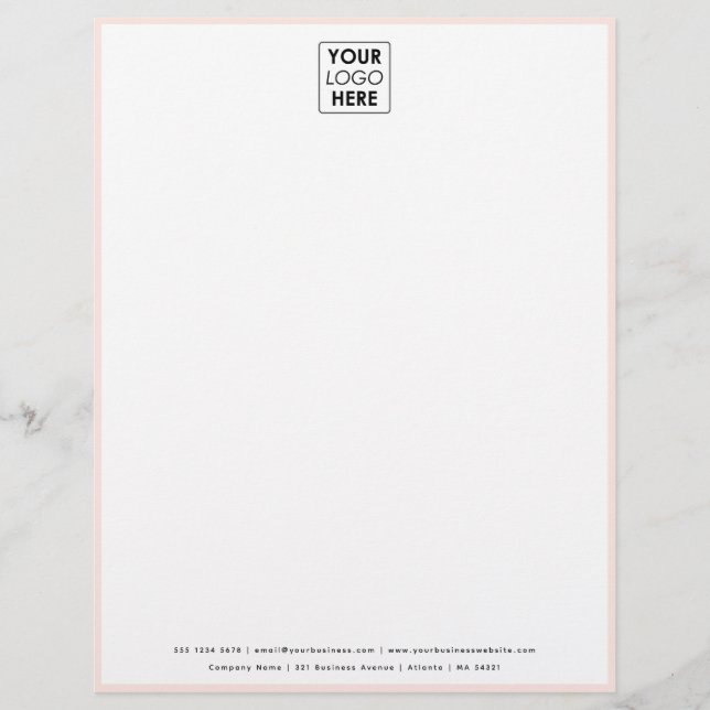 Professional Pink Border Business Logo Letterhead (Front)