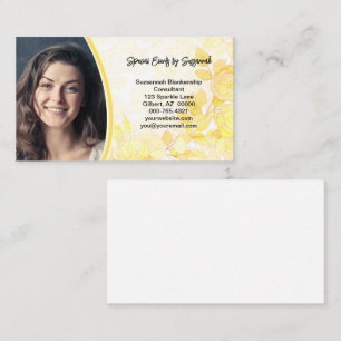 Professional Pink Floral Background Custom Photo Business Card