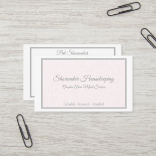 Professional Pink Linen Home Services Business Car Card
