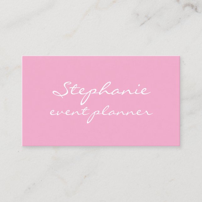 Professional Pink White Cool Colourful Girly Moder Business Card (Front)