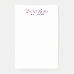 Professional Pink White Manager Consultant Chief Post-it Notes
